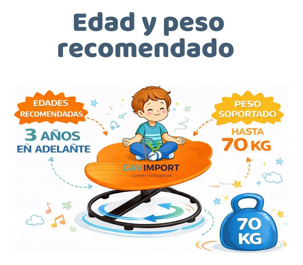 Silla Giratoria Sensorial Reguladora Niños Tea Autismo