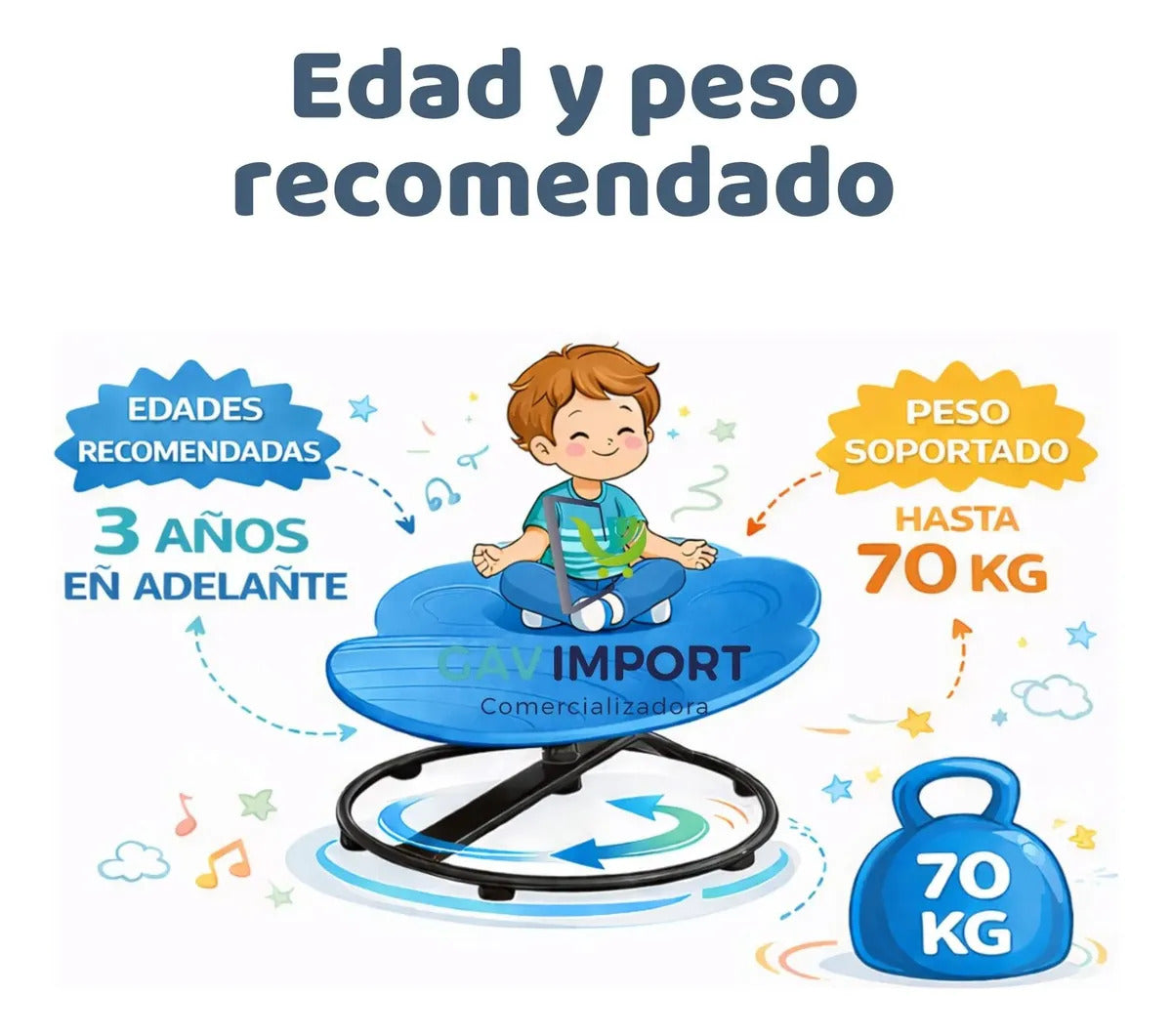 Silla Giratoria Sensorial Reguladora Niños Tea Autismo