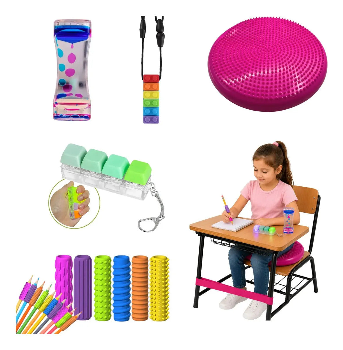 Kit Sensorial Escolar, Antiestres, Regulacion Tea, Tdah