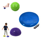 Kit Sensorial Cojin + Mini Bosu + Pelota Erizo, Tea, Tdah