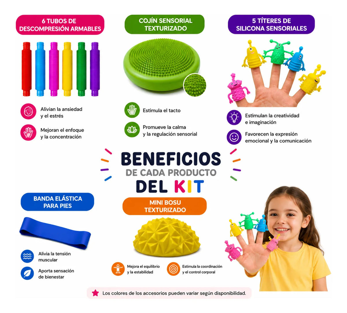 Kit Sensorial, Regulacion, Autismo Tdah, Niños Adultos