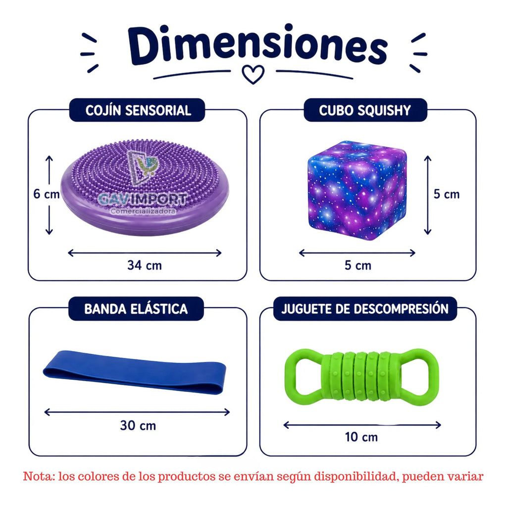 Kit Sensorial Antiestrés, Regulación Autismo, Escuela
