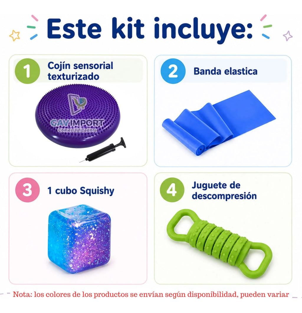 Kit Sensorial Antiestrés, Regulación Autismo, Escuela