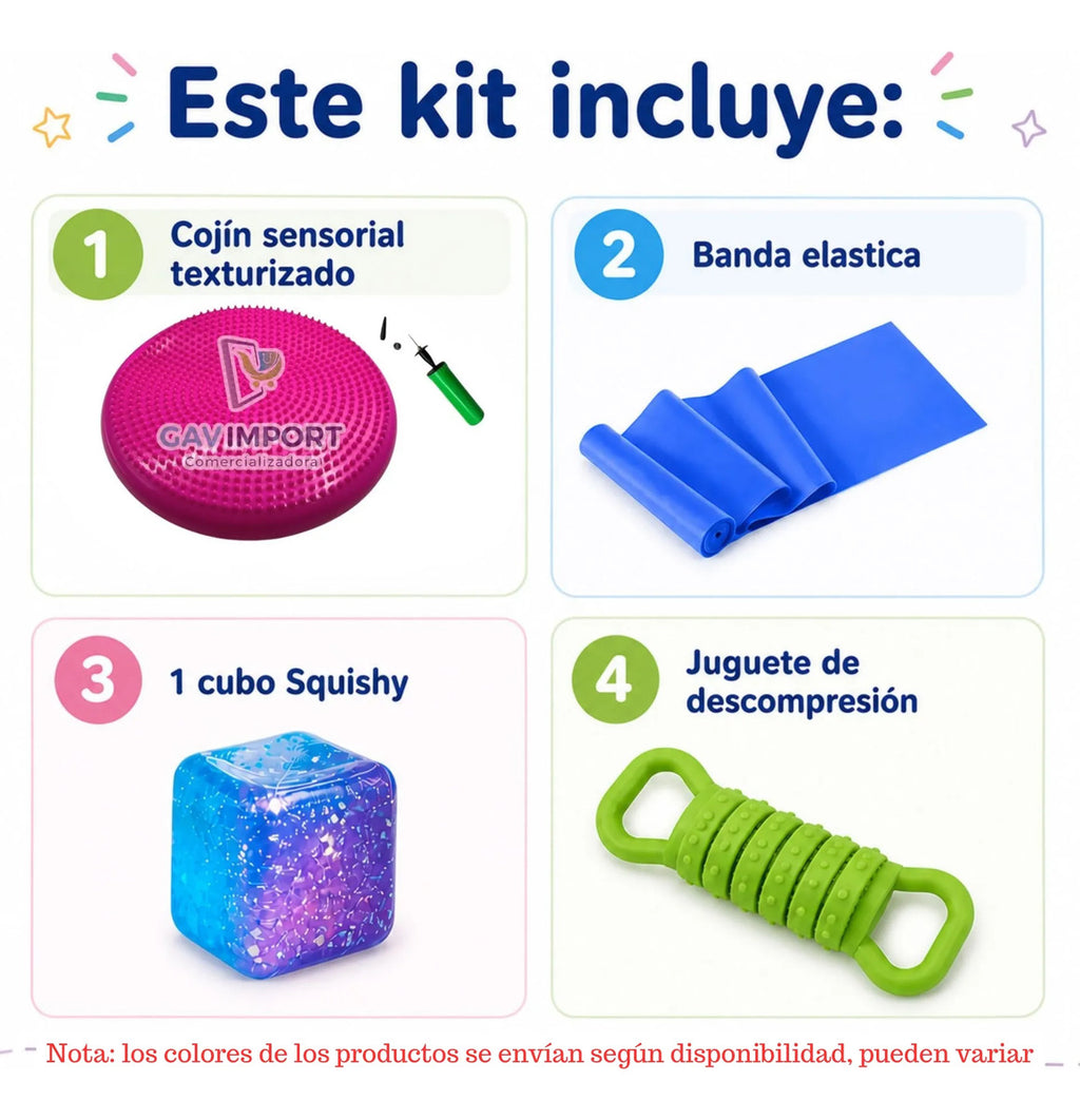 Kit Sensorial Antiestrés, Regulación Autismo, Escuela