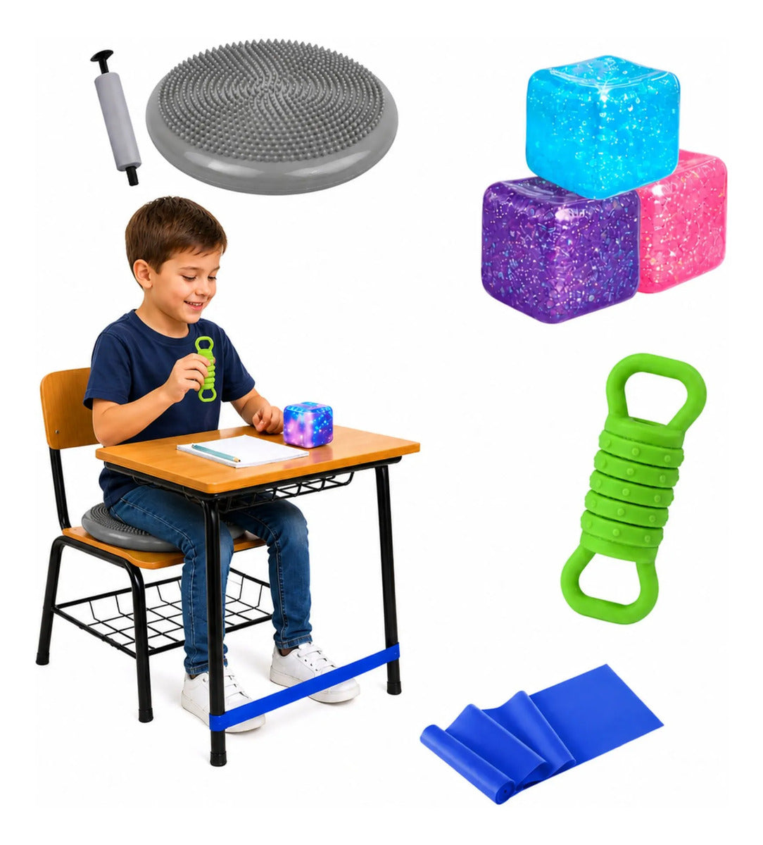 Kit Sensorial Antiestrés, Regulación Autismo, Escuela