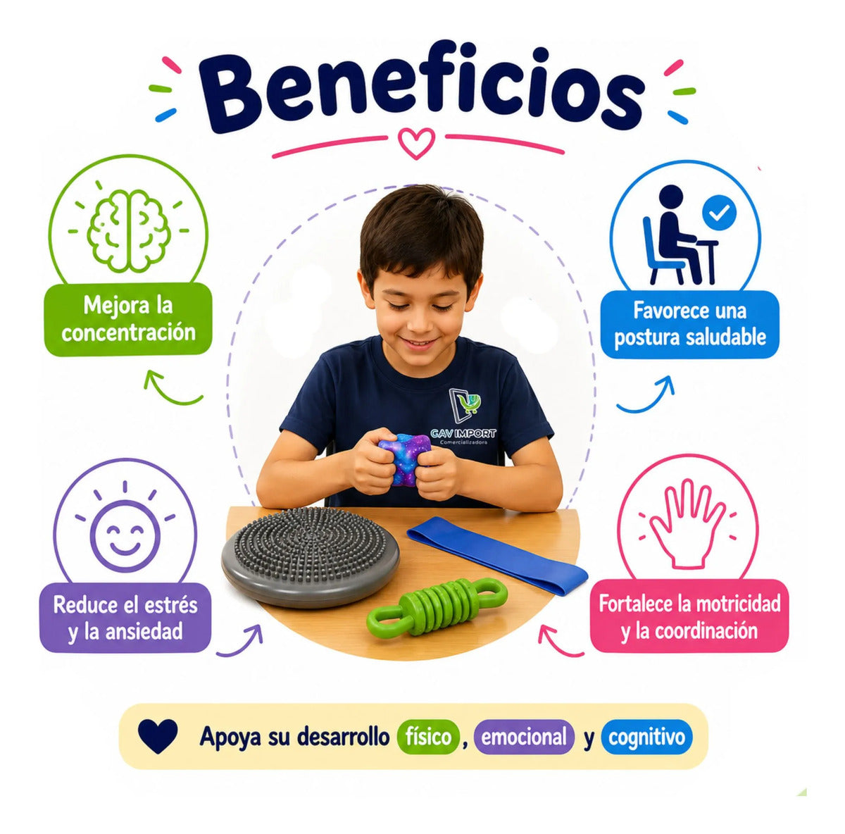 Kit Sensorial Antiestrés, Regulación Autismo, Escuela