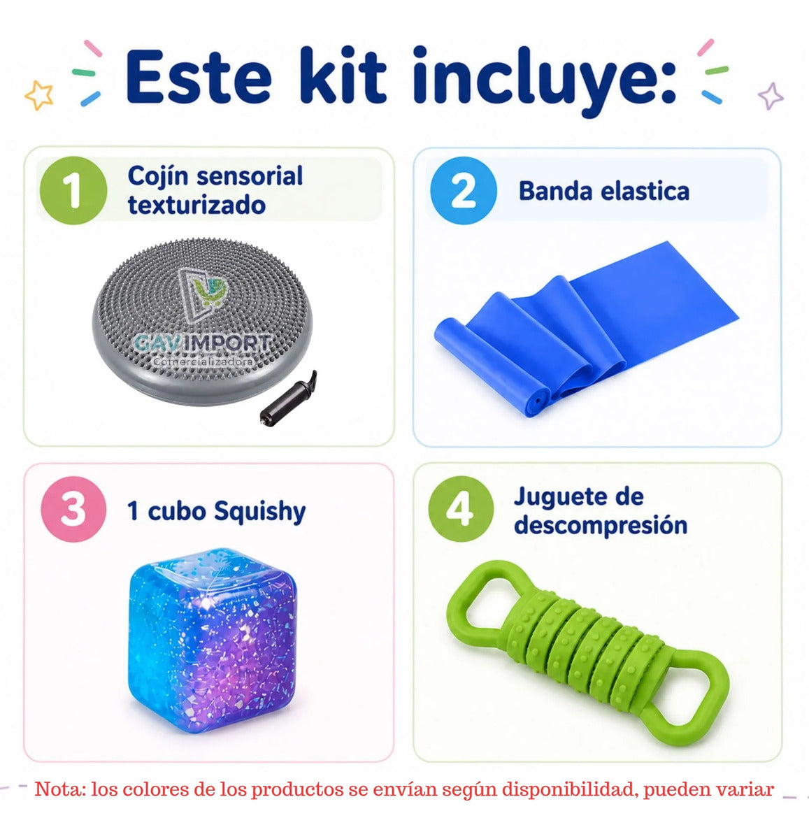 Kit Sensorial Antiestrés, Regulación Autismo, Escuela