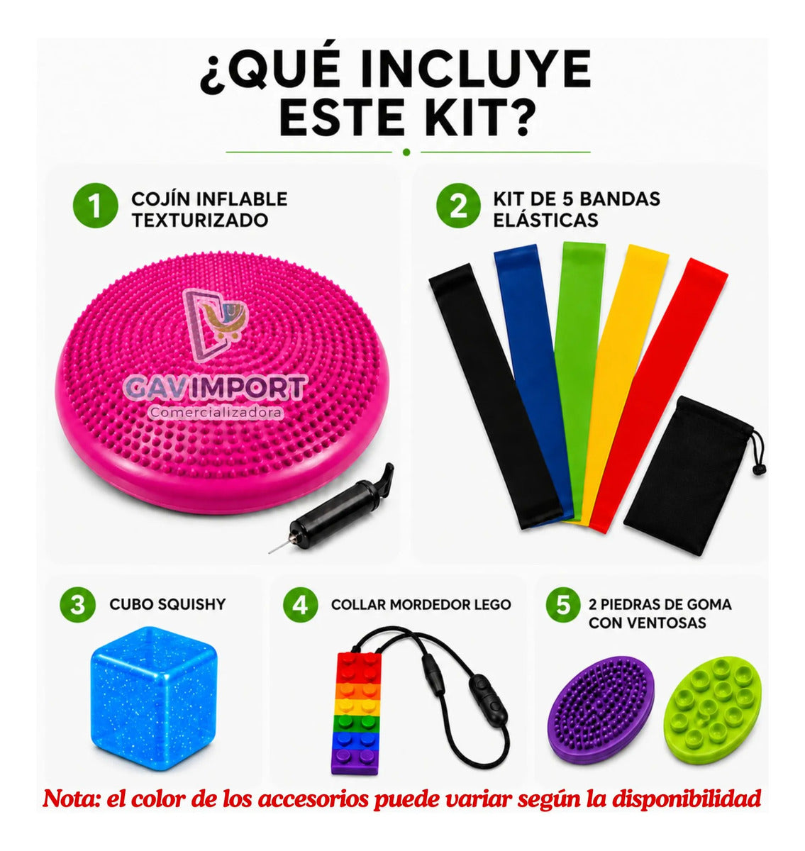 Kit Sensorial, Cojin, Cubo, Mordedor, Regulación Autismo