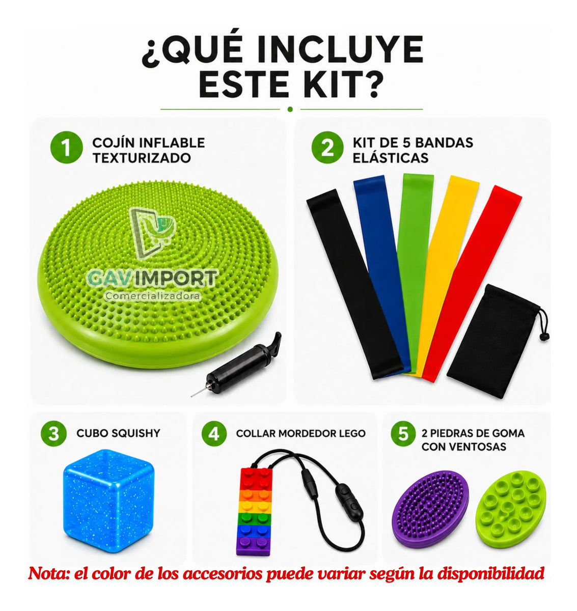 Kit Sensorial, Cojin, Cubo, Mordedor, Regulación Autismo